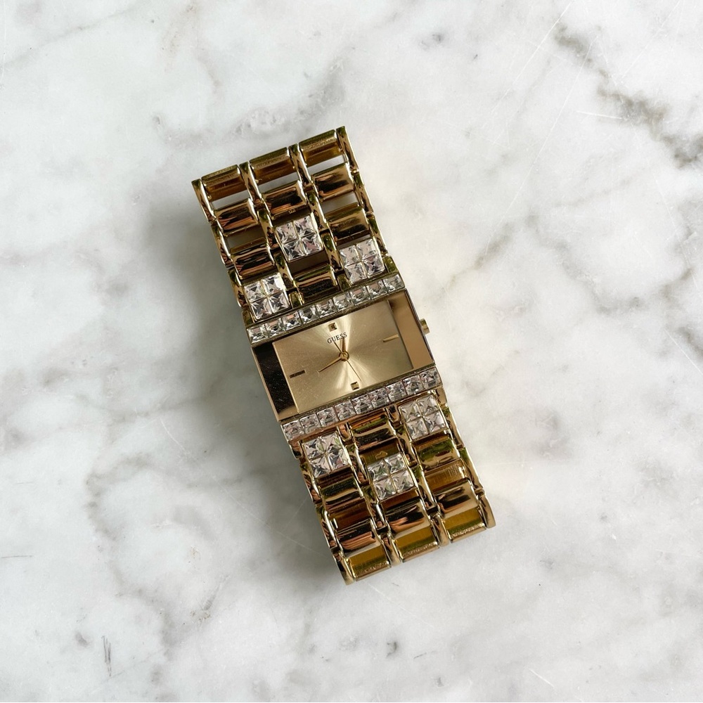 Gold Diamond Guess Watch
